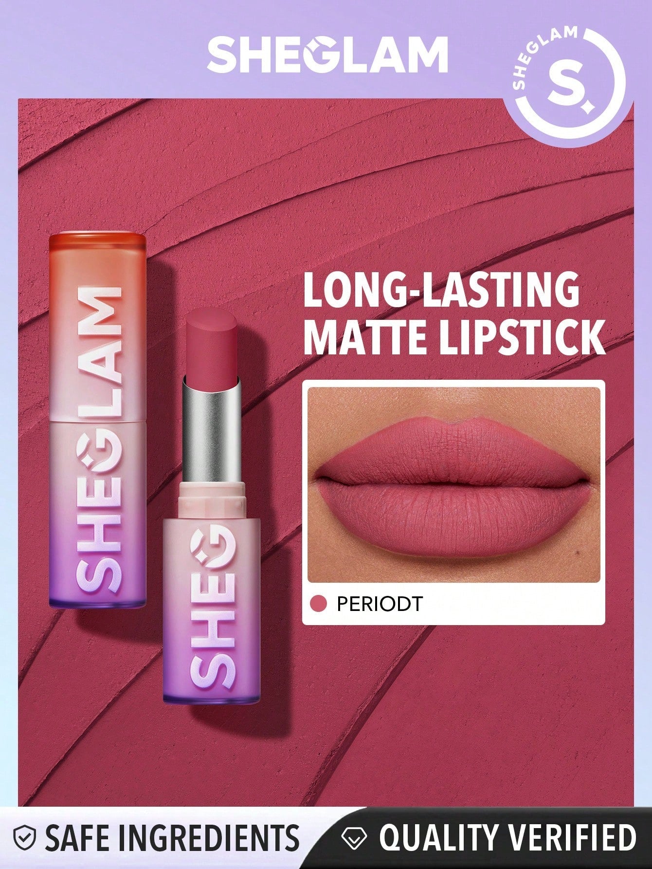 SHEGLAM Dynamatte Boom Long Lasting Matte Lipstick - Pink Shade - Negative Apparel
