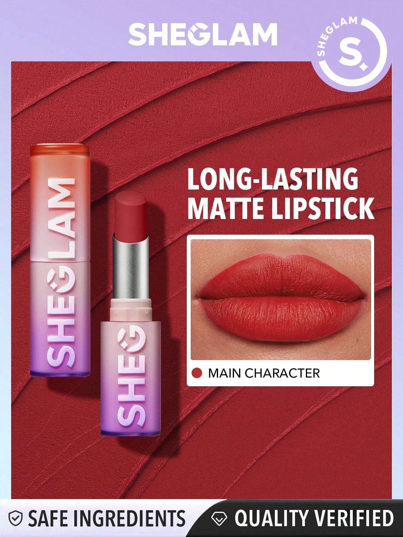 SHEGLAM Dynamatte Boom Long Lasting Matte Lipstick - Red Shades - Negative Apparel