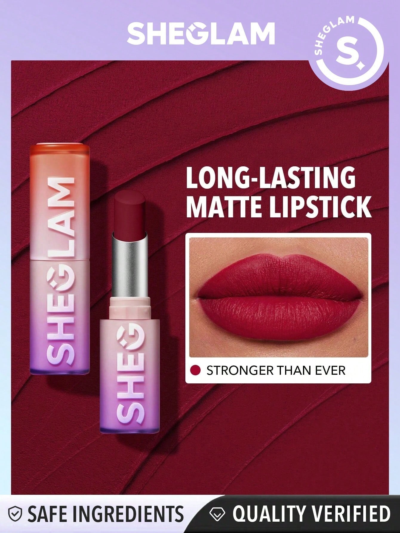 SHEGLAM Dynamatte Boom Long Lasting Matte Lipstick - Red Shades - Negative Apparel