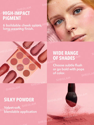 SHEGLAM Floral Flush Blush Palette 6-Color Pressed Powder - Negative Apparel