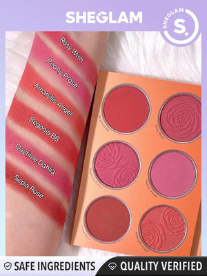 SHEGLAM Floral Flush Blush Palette 6-Color Pressed Powder - Negative Apparel