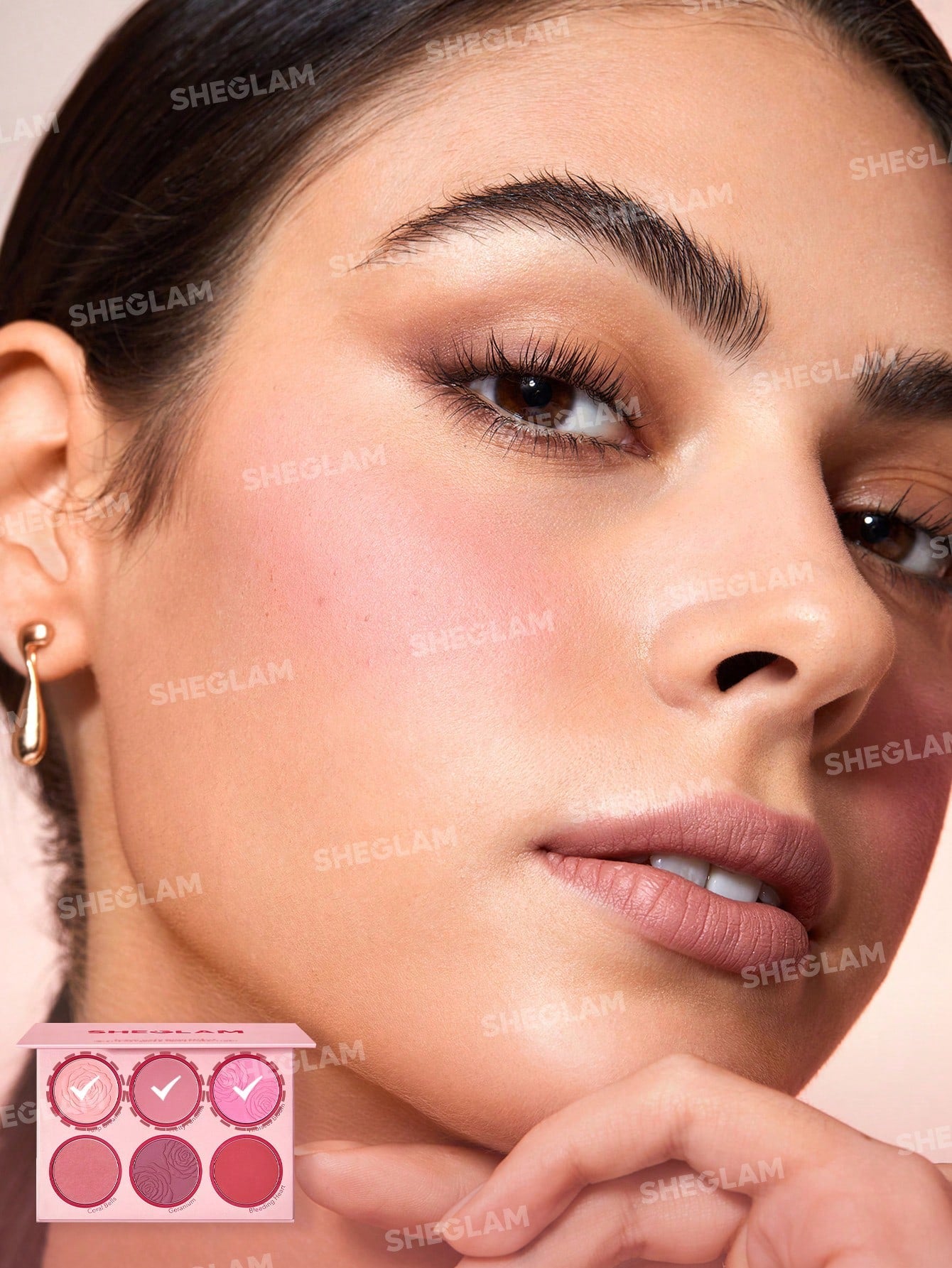 SHEGLAM Floral Flush Blush Palette 6-Color Pressed Powder - Negative Apparel