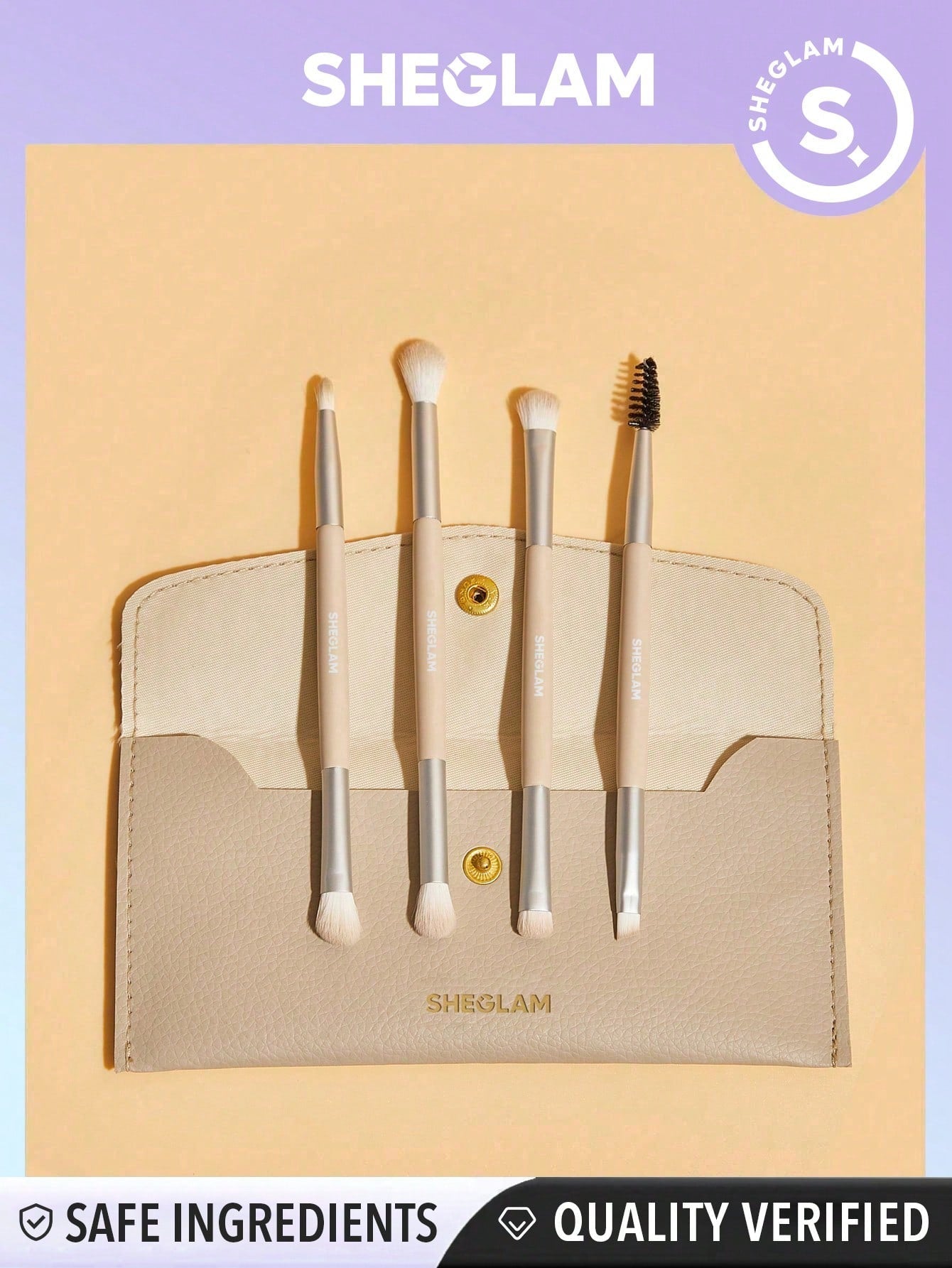 SHEGLAM Glam 101 Eye Essentials Brush Set With Bag - Negative Apparel