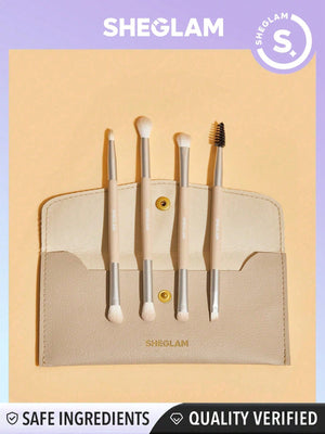 SHEGLAM Glam 101 Eye Essentials Brush Set With Bag - Negative Apparel