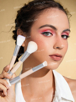 SHEGLAM Glam 101 Face Essentials Brush Set With Bag - Negative Apparel