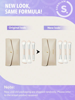 SHEGLAM Glam 101 Face Essentials Brush Set With Bag - Negative Apparel