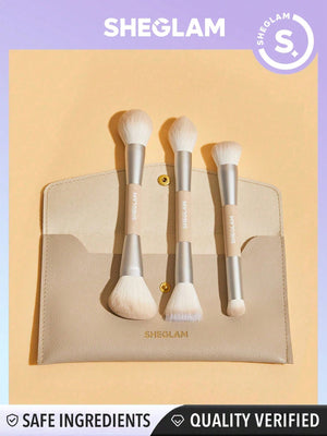 SHEGLAM Glam 101 Face Essentials Brush Set With Bag - Negative Apparel