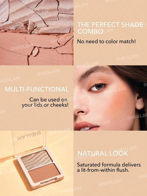 SHEGLAM Glam 101 Hybrid Highlighter & Blush Duo-Seville - Negative Apparel