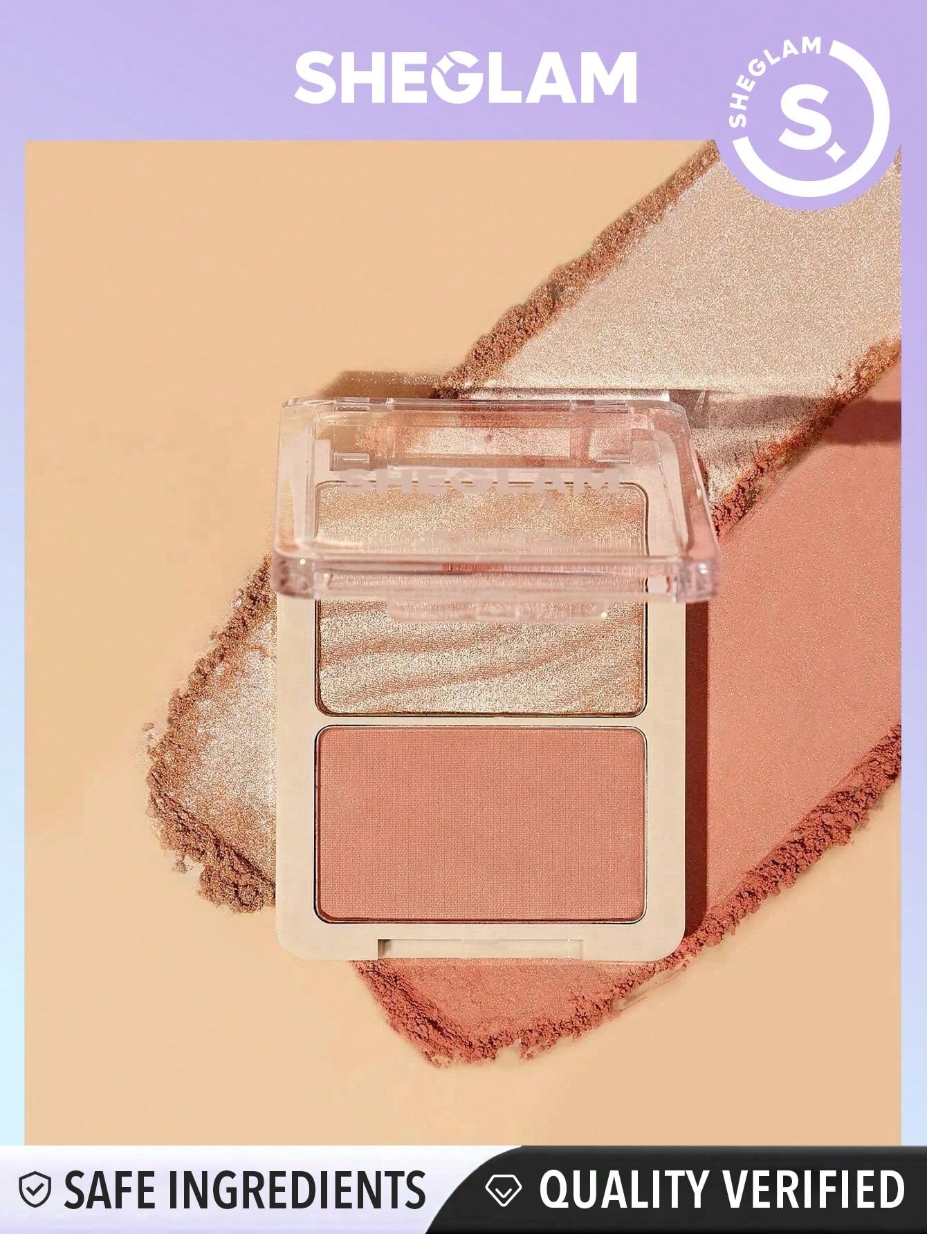 SHEGLAM Glam 101 Hybrid Highlighter & Blush Duo-Seville - Negative Apparel