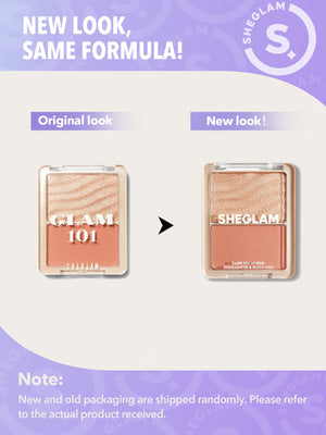 SHEGLAM Glam 101 Hybrid Highlighter & Blush Duo-Seville - Negative Apparel