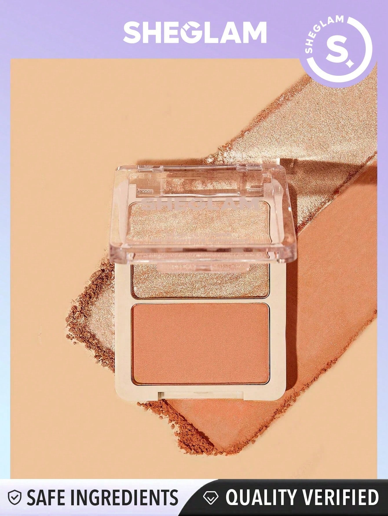 SHEGLAM Glam 101 Hybrid Highlighter & Blush Duo-Seville - Negative Apparel