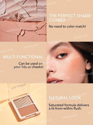 SHEGLAM Glam 101 Hybrid Highlighter & Blush Duo-Seville - Negative Apparel