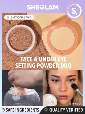 SHEGLAM Insta-Ready Face & Under Eye Setting Powder Duo - Negative Apparel