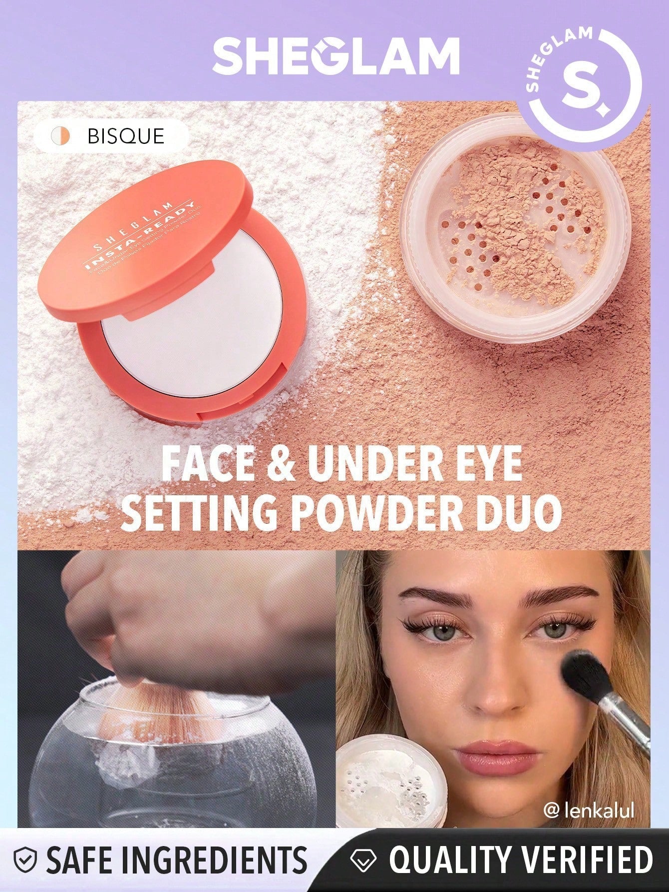 SHEGLAM Insta-Ready Face & Under Eye Setting Powder Duo - Negative Apparel