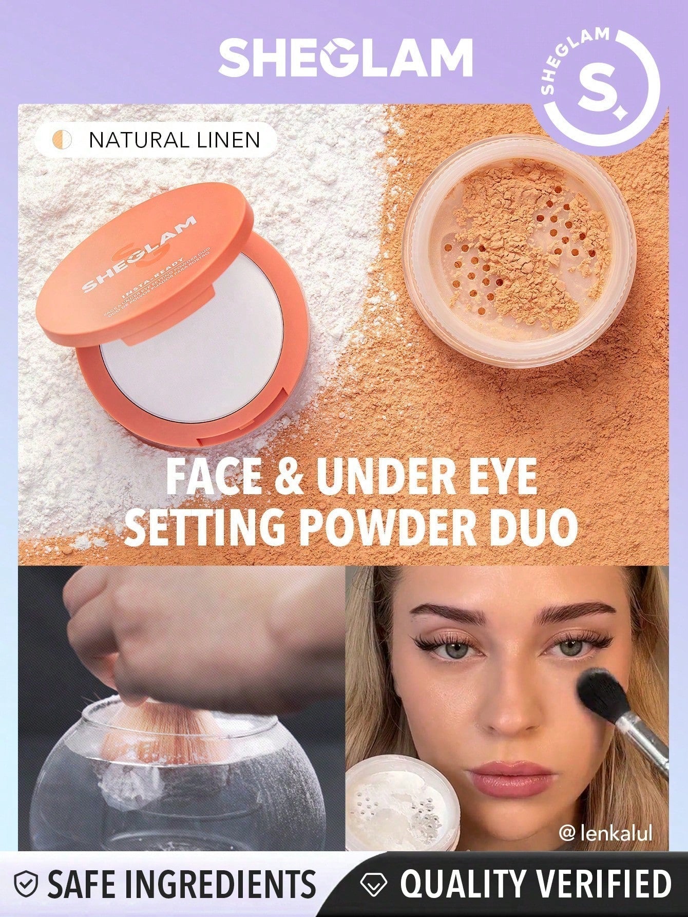 SHEGLAM Insta-Ready Face & Under Eye Setting Powder Duo - Negative Apparel
