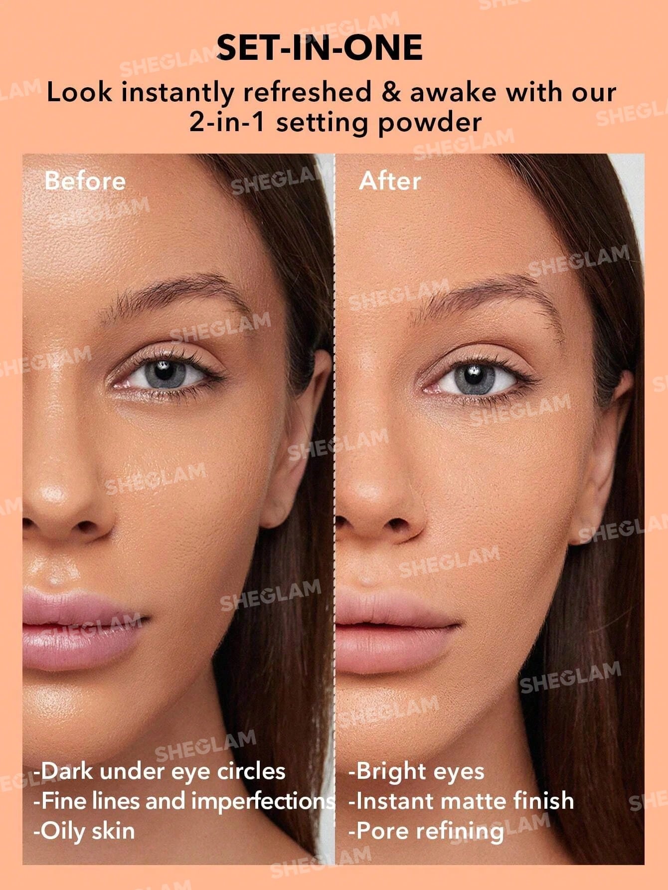 SHEGLAM Insta-Ready Face & Under Eye Setting Powder Duo - Transculent - Negative Apparel