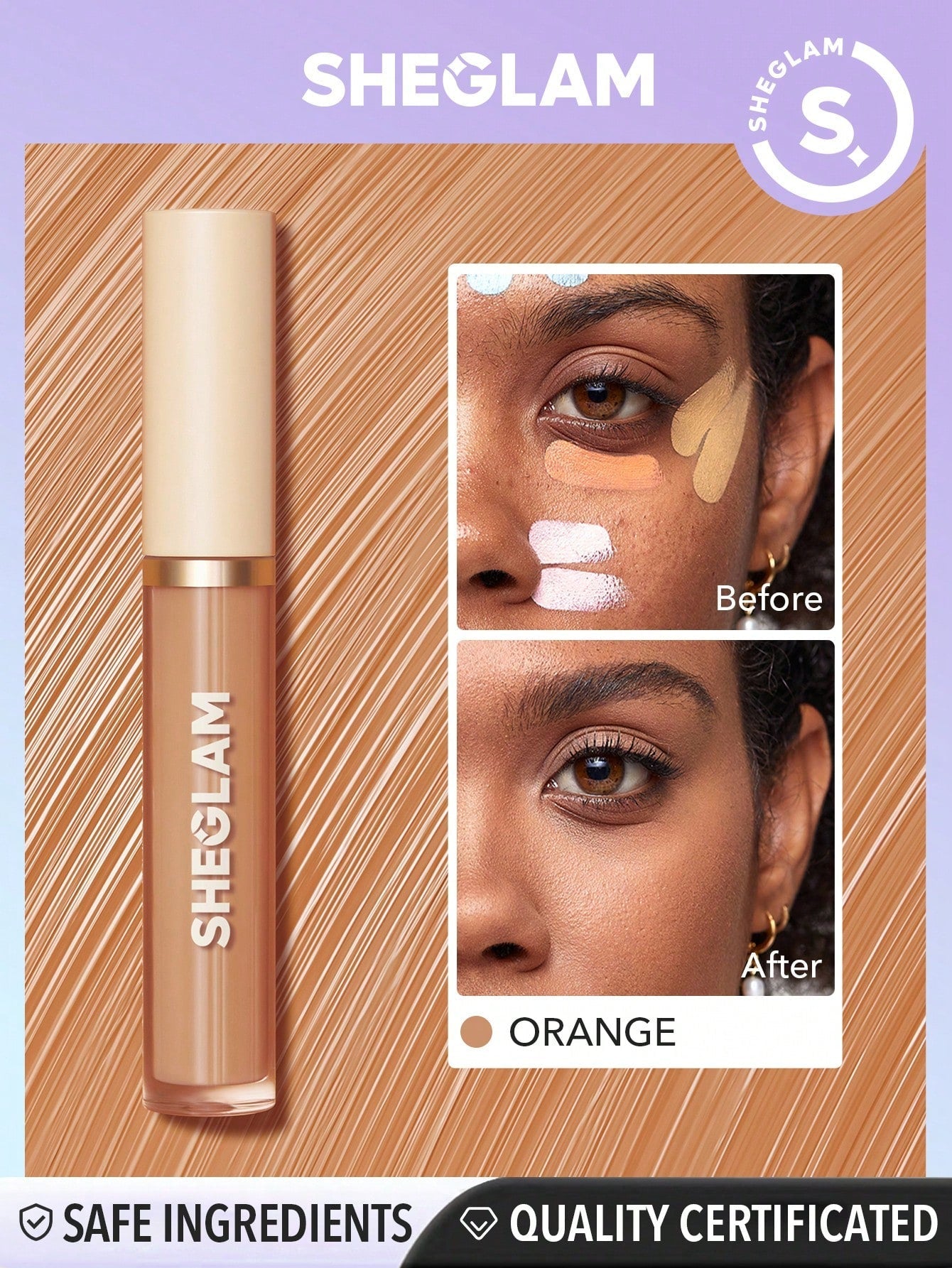 SHEGLAM Perfect Skin High Coverage Concealer-Nude 20 Shades Liquid