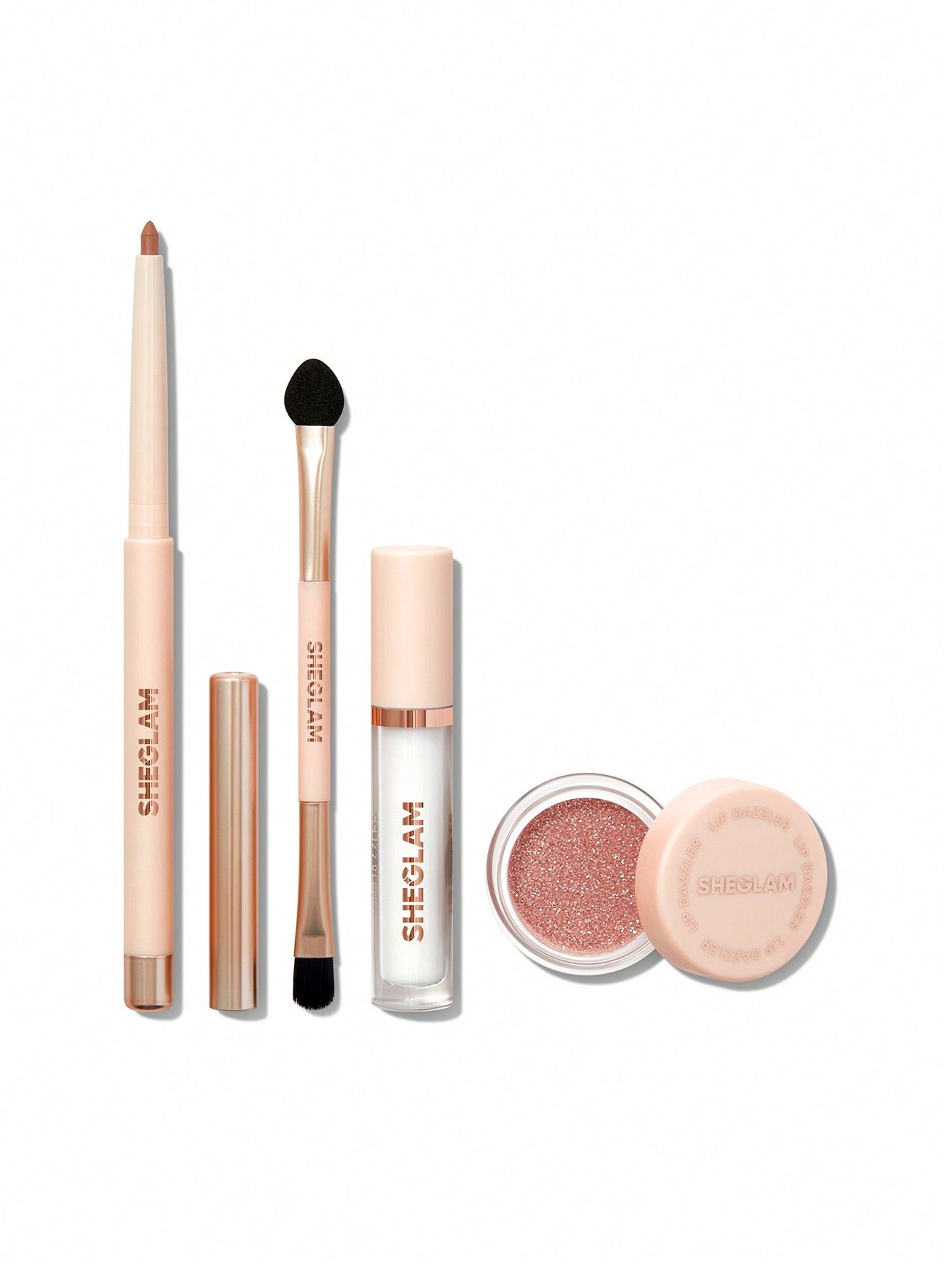 SHEGLAM Lip Dazzler Glitter Kit-Center Stage Long-Lasting Glitter Lip Gloss Sexy Super Stay Non-Sticky Shiny Liquid Kit Liquid Lipstick - Negative Apparel