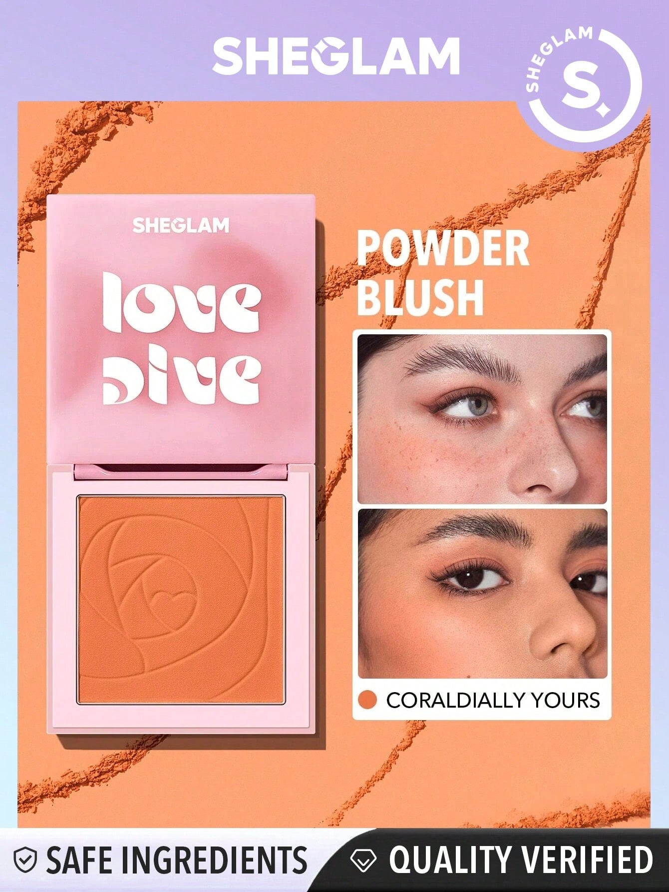 SHEGLAM Love Dive Tender Heart Powder Blush - Negative Apparel