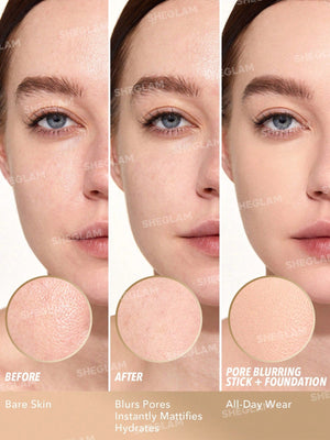 SHEGLAM Pore Eraser Blurring Stick Oil Control Pore Minimizing Facial Makeup Primer Stick Smooth Fine Lines Portable Face Primer - Negative Apparel