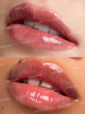 SHEGLAM Power Bouquet Lip Gloss -Power Petals  Shiny Tinted Moisturizing Lip Gloss Plumping Non-Sticky Lip Oil Repairing Cherry Blossom Extract Lip Care - Negative Apparel