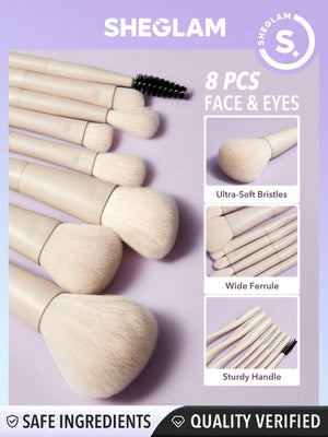 SHEGLAM Pro Core Brush Kit 8 Pcs/Set Professional Makeup Brushes Set - Negative Apparel