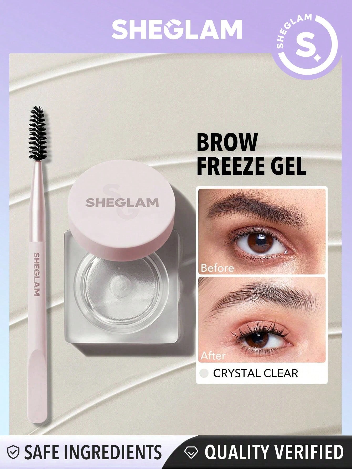 SHEGLAM Set Me Up Brow Hold-Crystal Clear  Waterproof Eyebrow Gel - Negative Apparel