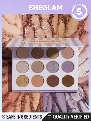 SHEGLAM Smart Cookie Palette 12-Clolor Shimmer Matte Eyeshadow Palette Warm Brown Smoky Eyes Long Lasting Ultra Pigmented Soft Smooth Blendable Eyeshadow - Negative Apparel
