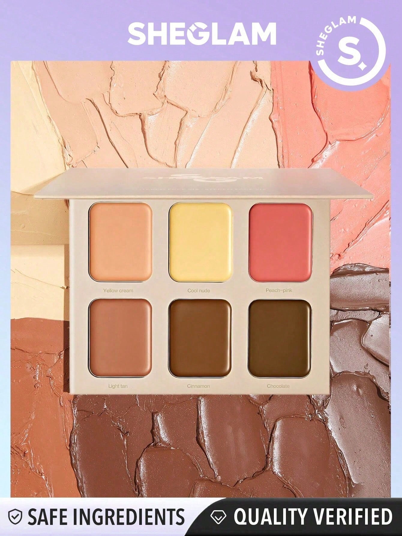SHEGLAM Stereo Face Six - French Girl 6-Color Cream Contour Palette - Negative Apparel