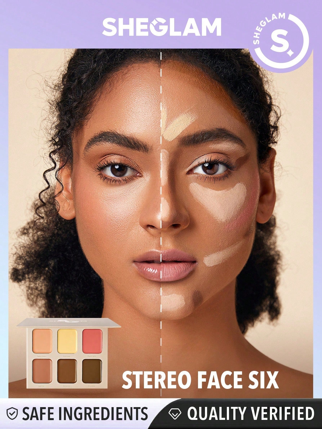 SHEGLAM Stereo Face Six - French Girl 6-Color Cream Contour Palette - Negative Apparel