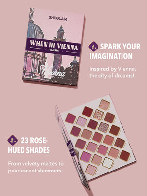 SHEGLAM When In Vienna Palette 23 Clolor Shimmer Glitter Matte Eyeshadow Palette - Negative Apparel