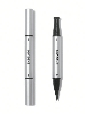 SHEGLAM Wing It Waterproof Liner Duo - Black 2 In 1 Waterproof Liquid Eyeliner - Negative Apparel
