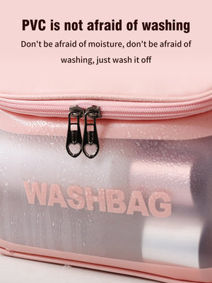 SHEIN 1pc Letter Graphic Clear Makeup Bag - Negative Apparel