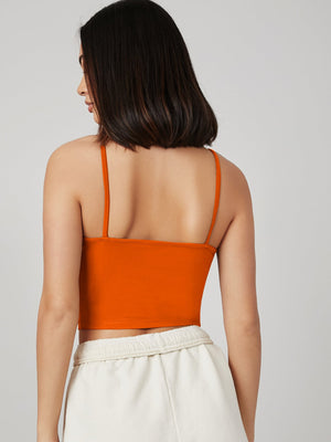 SHEIN BASICS Solid Form Fitted Crop Cami Top - Negative Apparel