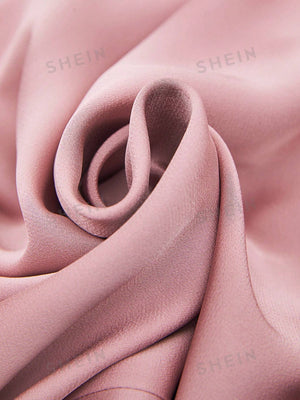 SHEIN BIZwear Keyhole Back Fold Pleated Front Solid Top - Negative Apparel