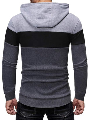 SHEIN Color-block Drawstring Hoodie - Negative Apparel