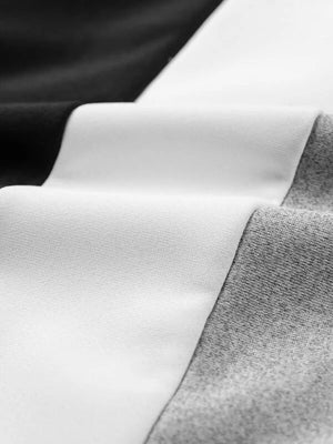 SHEIN Color-block Drawstring Hoodie - Negative Apparel