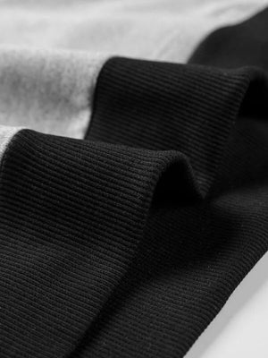 SHEIN Color-block Drawstring Hoodie - Negative Apparel