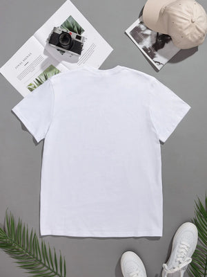 SHEIN Figure and Slogan T-Shirt - Negative Apparel