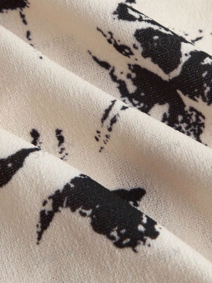 SHEIN Floral Print Tie Shoulder Fish Bone Decoration Cami Top - Negative Apparel