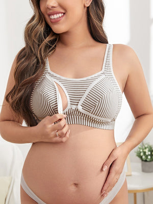 SHEIN Maternity Striped Nursing Bra - Negative Apparel