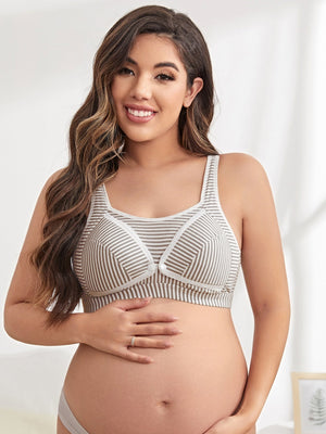 SHEIN Maternity Striped Nursing Bra - Negative Apparel