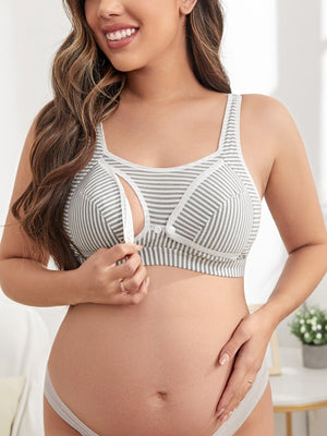SHEIN Maternity Striped Nursing Bra - Negative Apparel