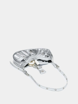SHEIN Metallic Buckle Decor Hobo Bag For Girls - Negative Apparel