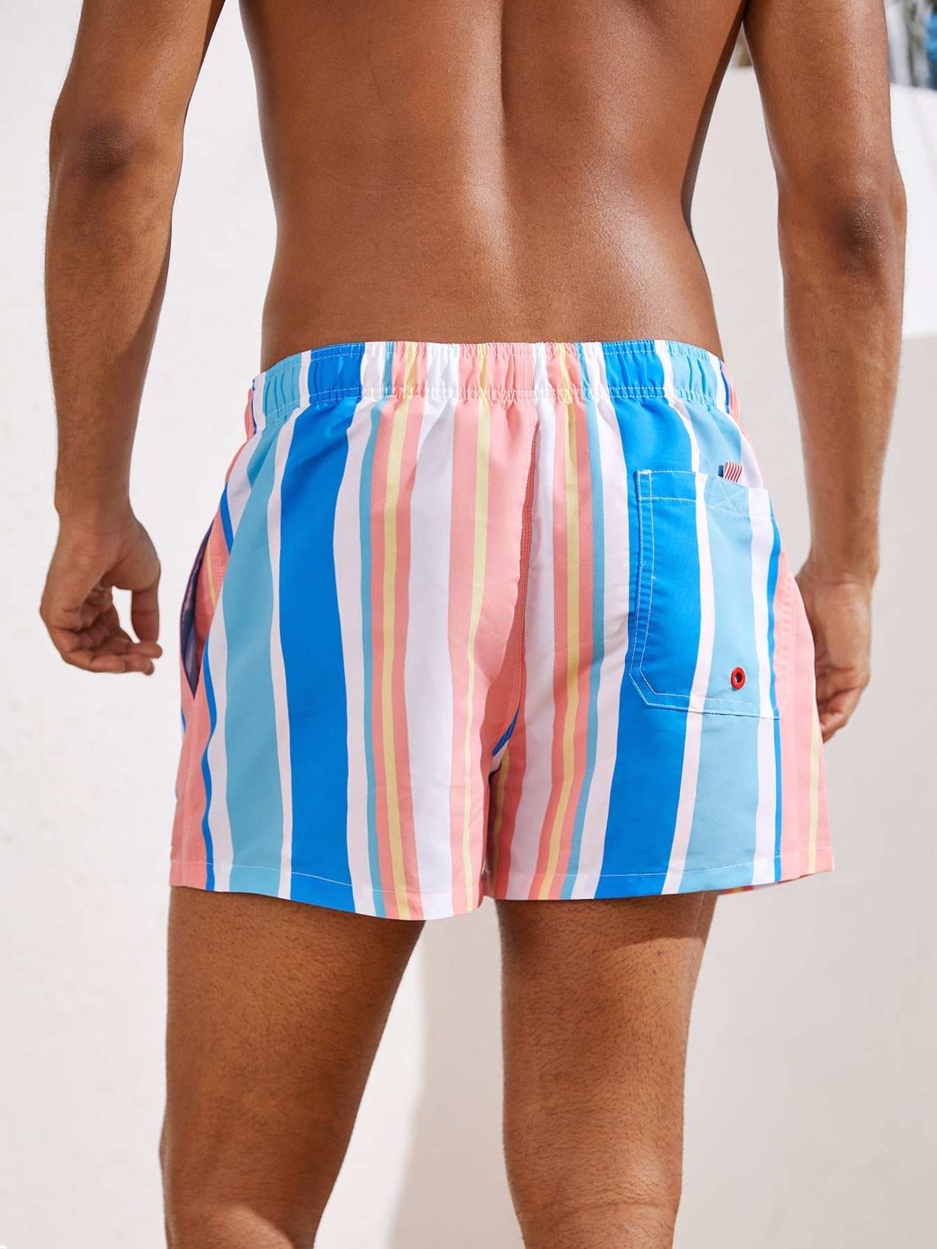 SHEIN Multi-stripe Swimming Trunk Shorts - Negative Apparel