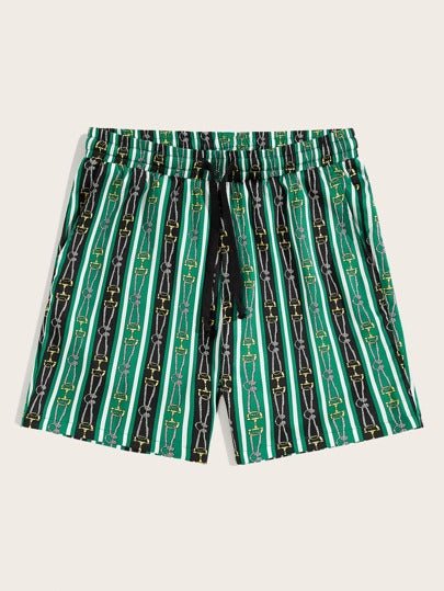 SHEIN Pattern Printed Shorts - Negative Apparel