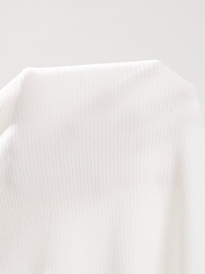 SHEIN Plus Mock Neck Lettuce Trim Rib-knit Tee - Negative Apparel