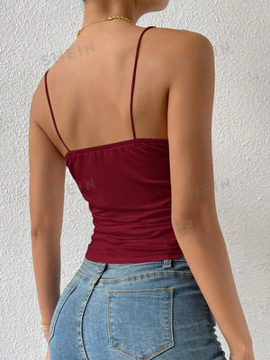 SHEIN Ruffled Strap Cami Top - Negative Apparel