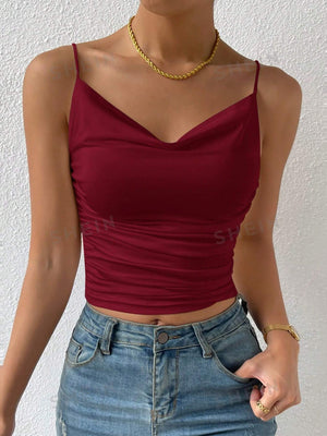 SHEIN Ruffled Strap Cami Top - Negative Apparel