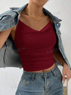 SHEIN Ruffled Strap Cami Top - Negative Apparel